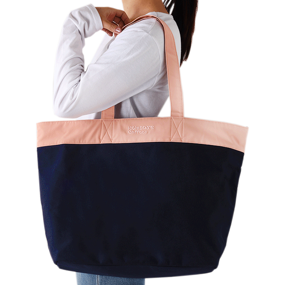 DECEMBER MAYトートバッグ ピンク ネイビー 訪問トートバッグ[KAZEN製品] KZN903｜THS-白衣通販・販売